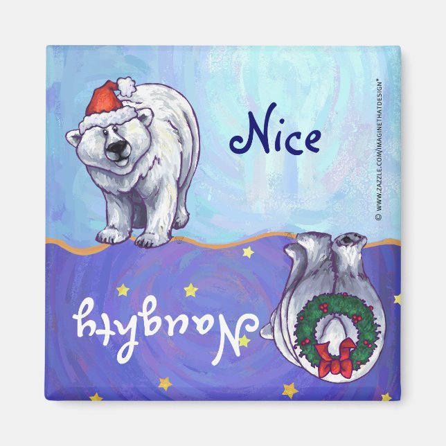 Polar Bear Christmas Magnet (Front)