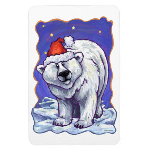 Polar Bear Christmas Magnet