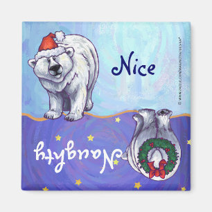 Polar Bear Christmas Magnet