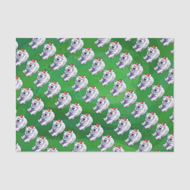 Polar Bear Christmas On Green Tissue Paper (Front)