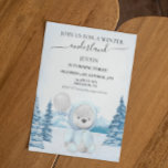 Polar Bear Christmas One First Birthday Winter  Invitation<br><div class="desc">This design may be personalised in the area provided by changing the photo and/or text. Or it can be customised by clicking Personalise this Template and then choosing the click to customise further option and delete or change the colour of the background, add text, change the text colour or style,...</div>