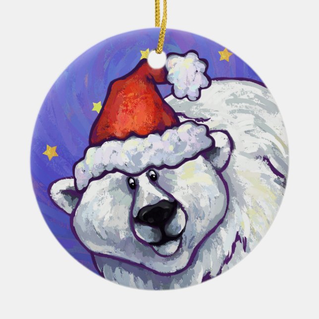 Polar Bear Christmas Ornament (Front)
