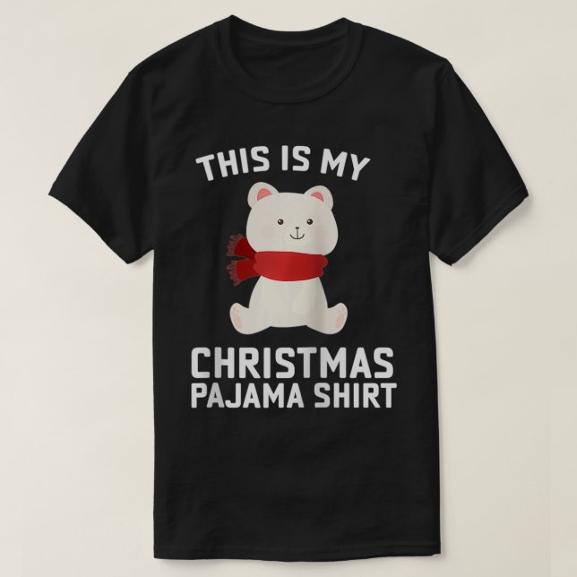Polar Bear Christmas Pajama Santa Polar Bear Lover T-Shirt (Design Front)