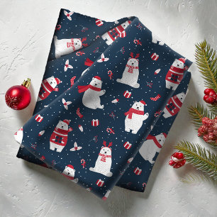 Polar Bear Christmas Pattern ID851 Fabric