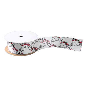 Polar Bear Christmas Satin Ribbon