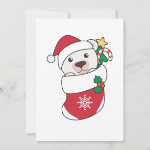 Polar Bear Christmas Snow Winter Animals Polar Holiday Card