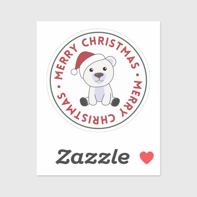 Polar Bear Christmas Snow Winter Animals Polar Sti (Sheet)