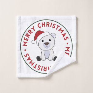 Polar Bear Christmas Snow Winter Animals Polar Was Wash Cloth