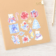Polar Bear Christmas Stickers