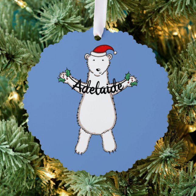 Polar Bear Christmas Tree Decoration Card (Insitu (Tree))