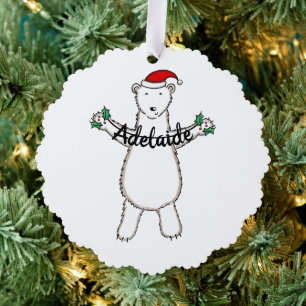 Polar Bear Christmas Tree Decoration Card