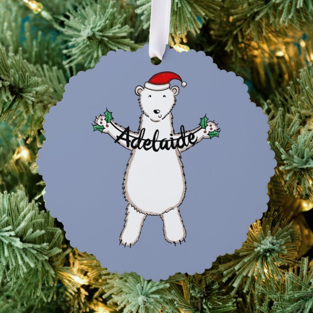 Polar Bear Christmas Tree Decoration Card (Insitu (Tree))