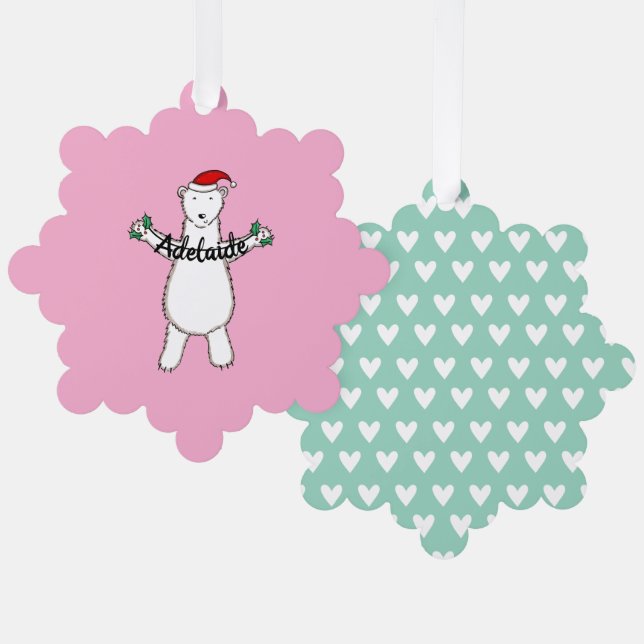 Polar Bear Christmas Tree Decoration Card (Front/Back)