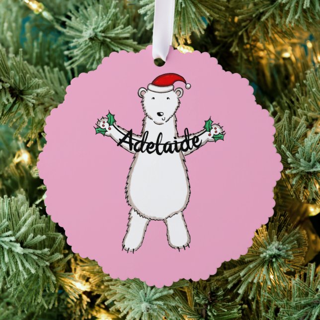 Polar Bear Christmas Tree Decoration Card (Insitu (Tree))