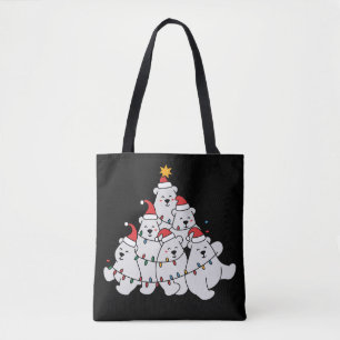 Polar Bear Christmas Tree Funny Animal Bears Tote Bag