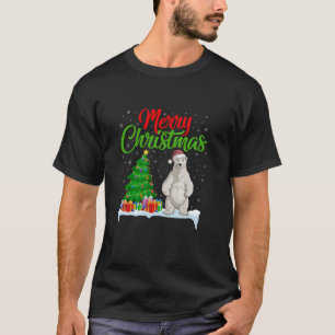 Polar Bear Christmas Tree Lights Funny Xmas Polar T-Shirt