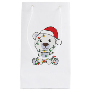 Polar Bear Christmas Winter Animals Polar Bears Small Gift Bag