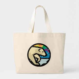 polar bear circle design large tote bag