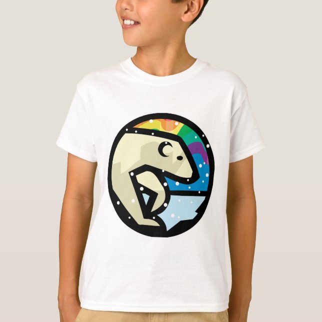 polar bear circle design T-Shirt (Front)