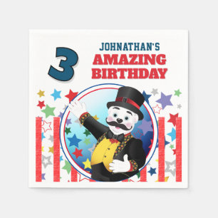 Polar Bear Circus Birthday Napkin