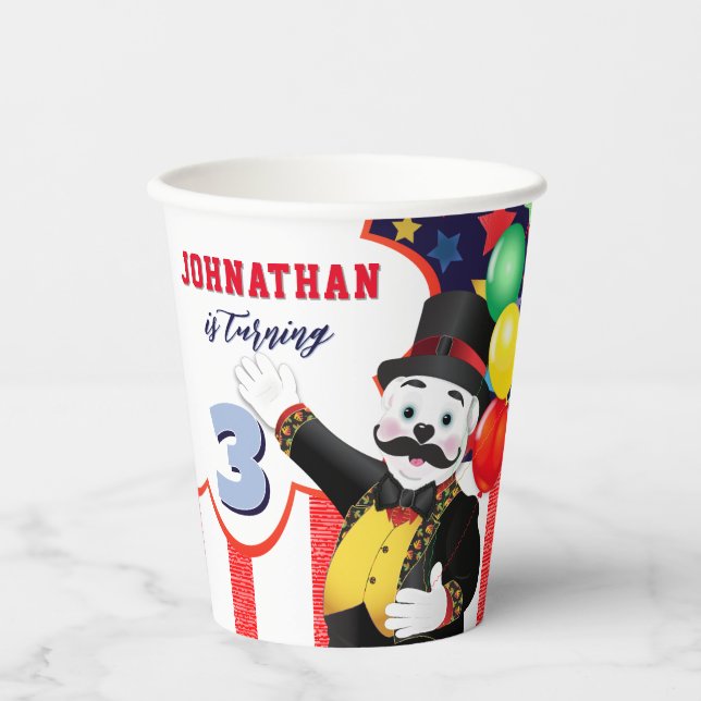 Polar Bear Circus Kids Birthday  Paper Cups (Front)