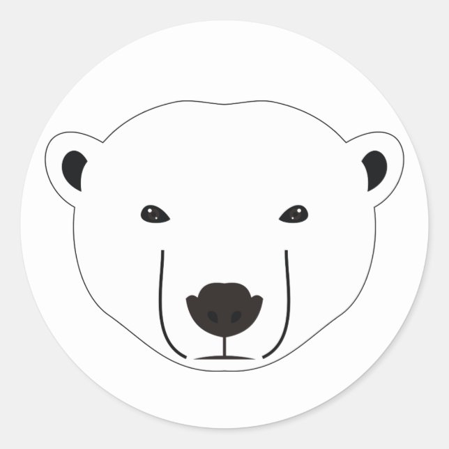 Polar Bear Classic Round Sticker (Front)
