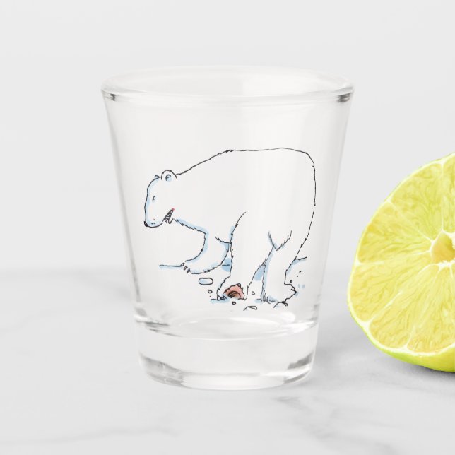 Polar Bear clear shot glass (Front)
