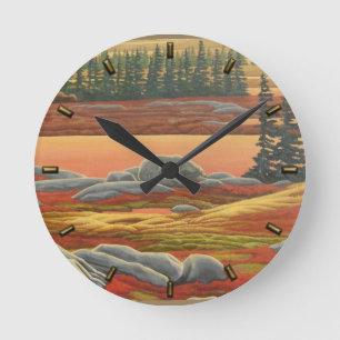 Polar Bear Clock Churchill Autumn Bear Wall Clock