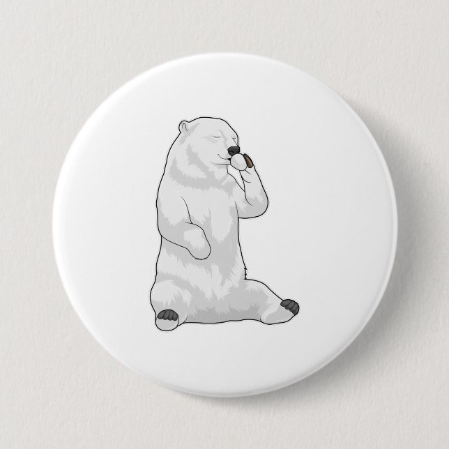 Polar bear Coffee Cup 7.5 Cm Round Badge (Front)
