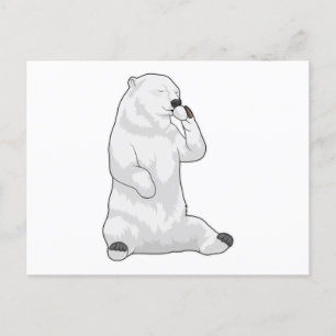 Polar bear Coffee Cup Postcard