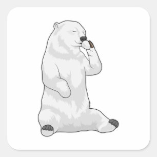 Polar bear Coffee Cup Square Sticker