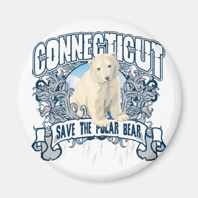Polar Bear Connecticut Magnet (Front)