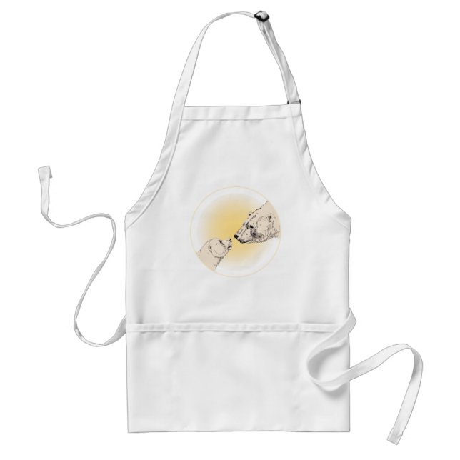 Polar Bear & Cub BB-Q Apron Wildlife Art Apron (Front)