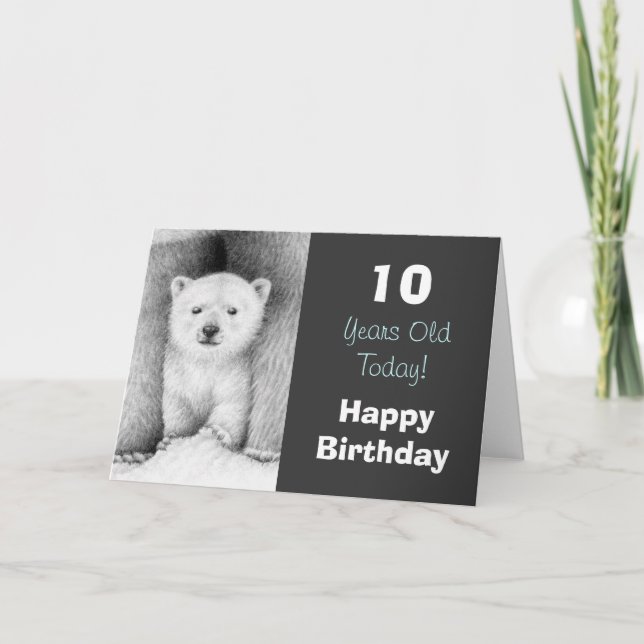 Polar Bear Cub Birthday Card (Front)