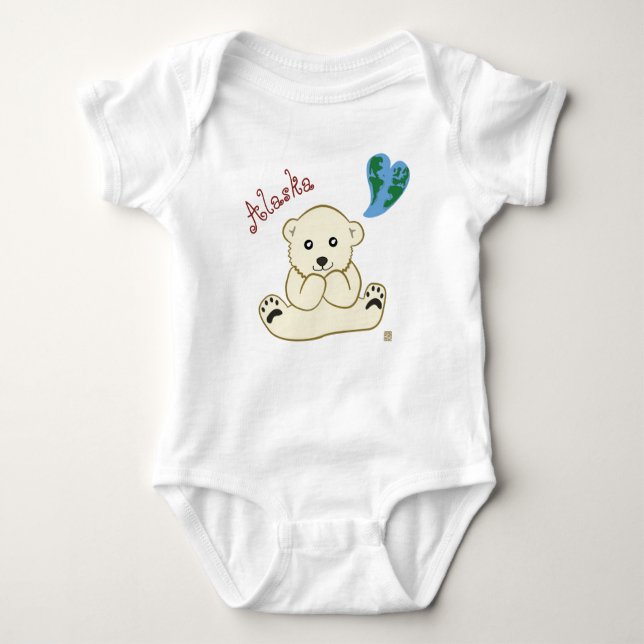 Polar Bear Cub Bodysuit for Baby (Front)