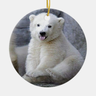 Polar Bear Cub Ceramic Tree Decoration