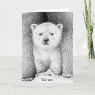 Polar Bear Cub Christmas Card