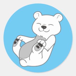 Polar Bear Cub Classic Round Sticker