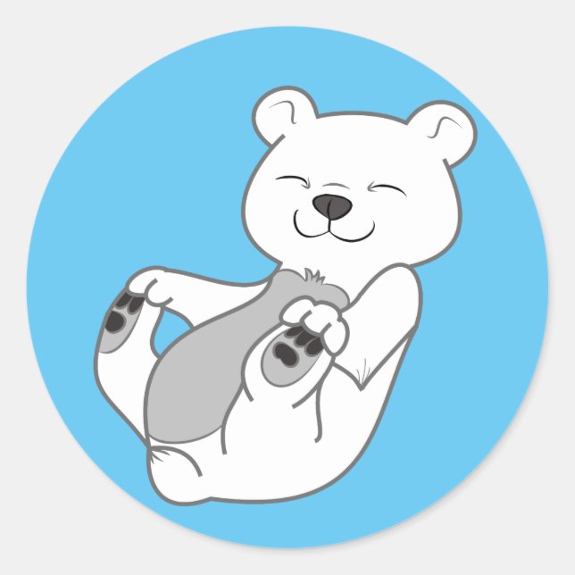 Polar Bear Cub Classic Round Sticker (Front)