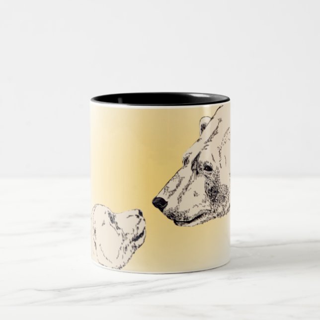 Polar Bear & Cub Coffee Mug Wildlife Art Cups (Center)
