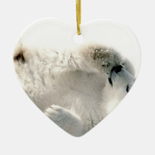 Polar Bear Cub Cute Animal Arctic Frozen Winter Ceramic Ornament