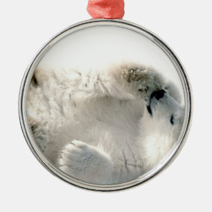 Polar Bear Cub Cute Animal Arctic Frozen Winter Metal Ornament