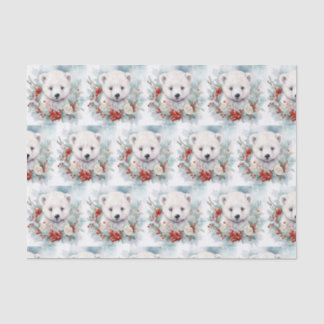 Polar Bear Cub Cute Christmas Baby Animal Tissue Paper