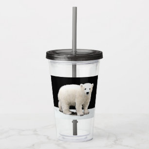 Polar Bear Cub Painting - Oiginal Wildlife Art Acrylic Tumbler