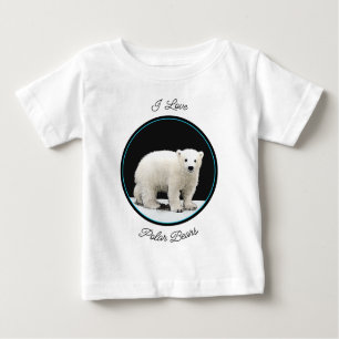 Polar Bear Cub Painting - Oiginal Wildlife Art Baby T-Shirt