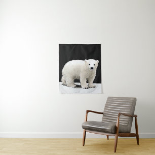 Polar Bear Cub Painting - Oiginal Wildlife Art Tapestry