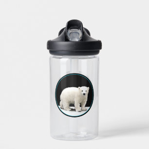 Polar Bear Cub Painting - Oiginal Wildlife Art Water Bottle