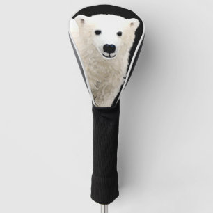Polar Bear Cub Painting - Original Wildlife Art Golf Head Cover