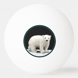 Polar Bear Cub Painting - Original Wildlife Art Ping Pong Ball