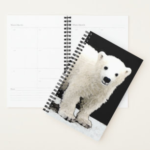 Polar Bear Cub Painting - Original Wildlife Art Planner